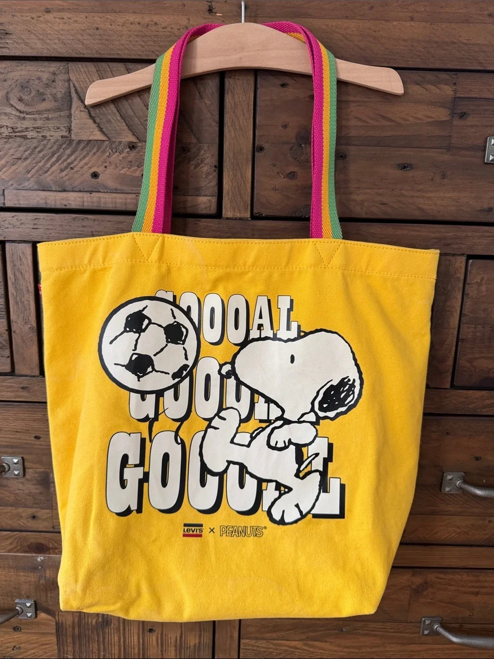 Levi's x Peanuts Snoopy Sport Goal Tote Bag Yellow Rare 2019 Capsule Collab